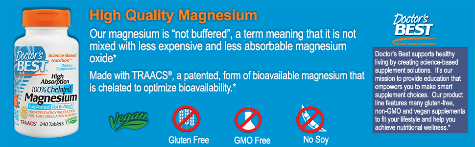 Doctor's Best, High Absorption Magnesium, 100% Chelated, 240 Tablets