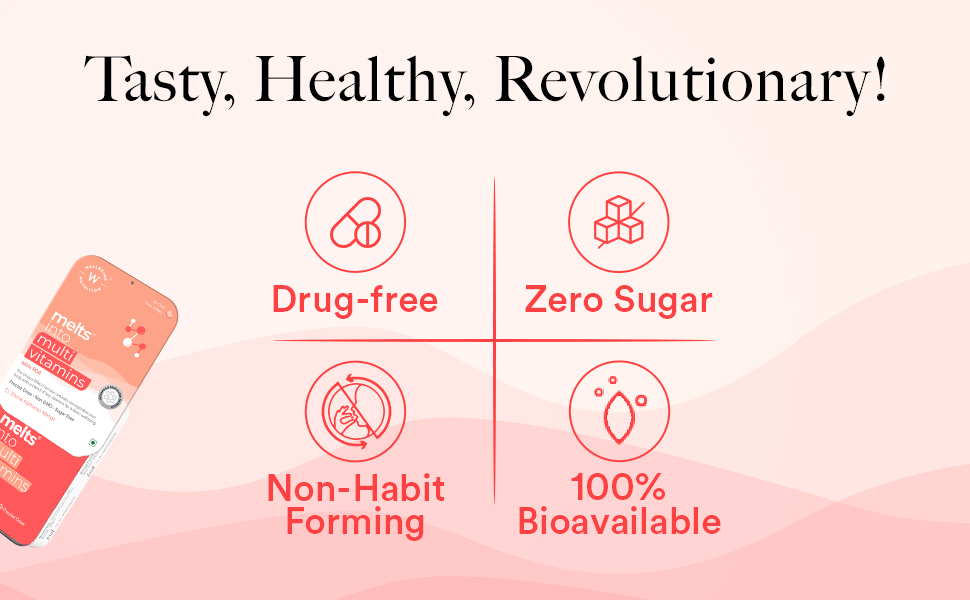 Wellbeing Nutrition Melts Plant Based Multivitamin for Men & Women with 100% RDA of Zinc, B-Complex, Vitamin C, D3 + K2(MK7), Ashwagandha & Ginseng for Immunity & Energy, 30 Oral Strips