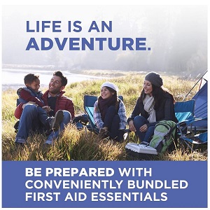 BAND-AID Brand Travel Ready Portable First Aid Kit, 80 Piece