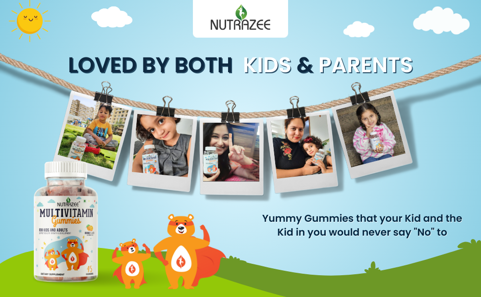 Nutrazee Multivitamin Gummies for Kids, Men & Women, 45 Gummy Bear