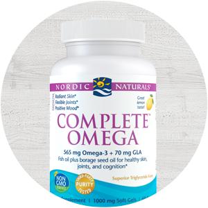 Nordic Naturals Complete Omega 3 Fish Oil Supplement 565 Mg EPA & DHA Supplement With Gla, Oa | Fish Oil + Omega 3 6 9 Dietary Supplement | Lemon Flavor 120 Softgel