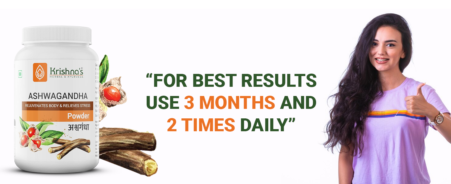 Krishna's Ashwagandha Powder Strength Vitality and Stress Management | Aswagandhada powder | Withania Somnifera | Pure Ashvagandha power | Asvagandha original powder | ashvgandha - 100 gram