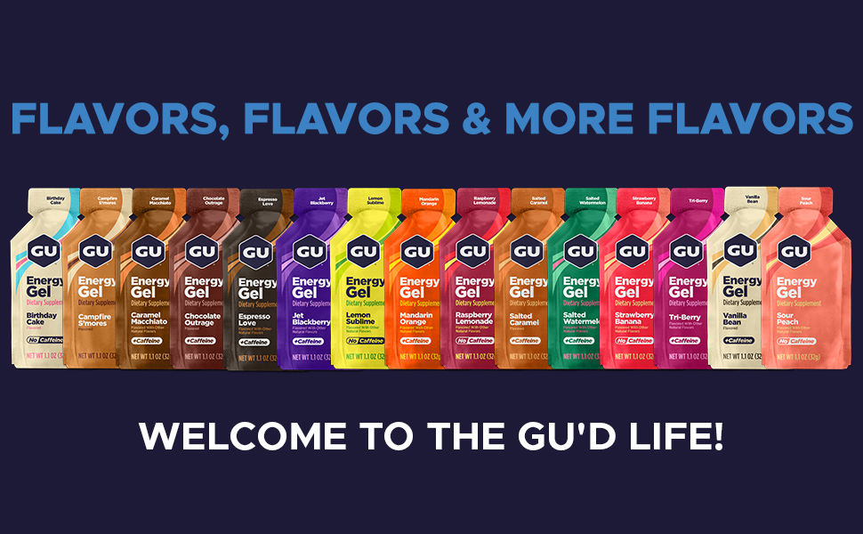 GU Energy, Original Energy Gels, Caffeine-Free Mixed - 24 Count