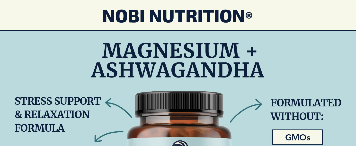 Magnesium Ashwagandha, Relaxation & Calming Magnesium Supplement for Adults