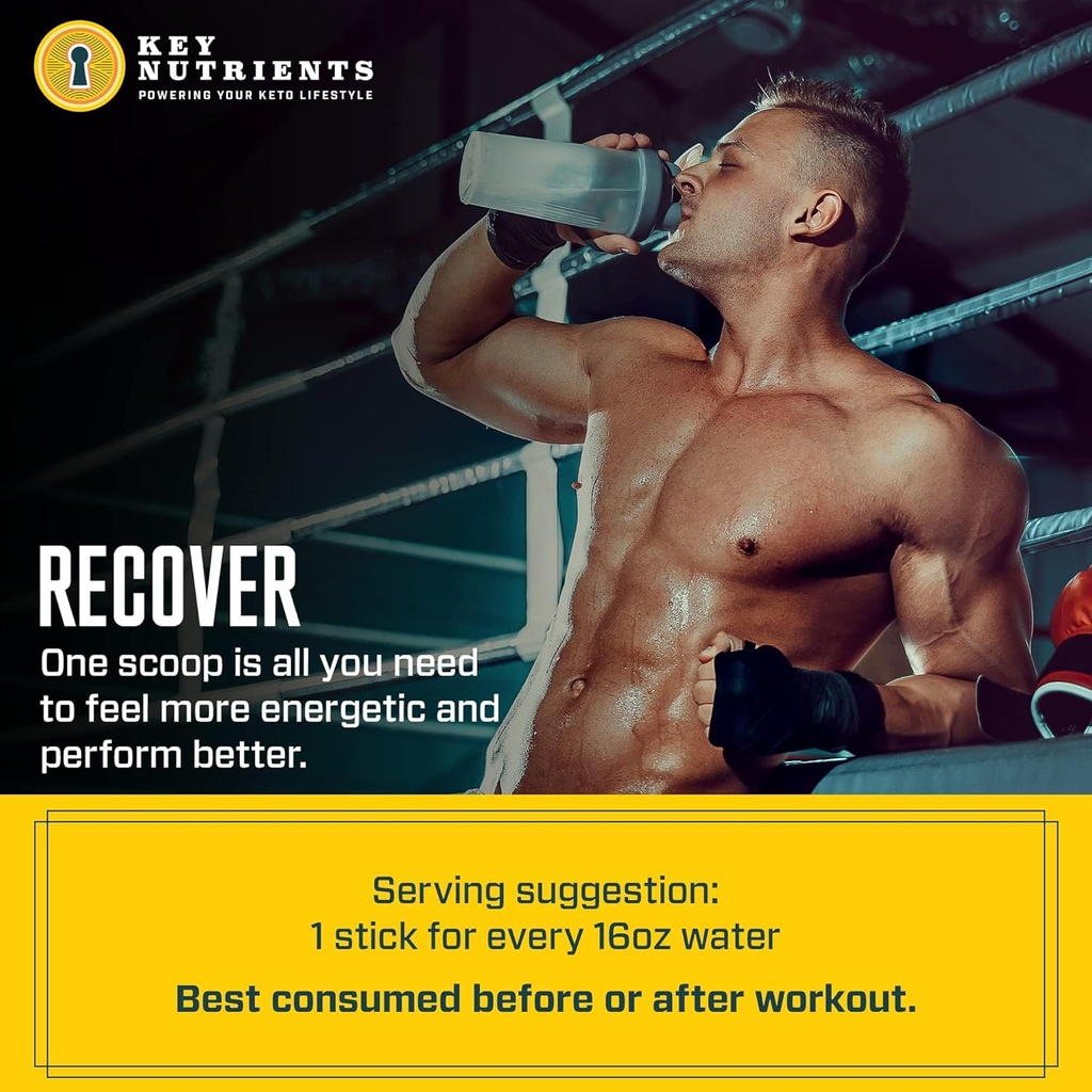 KEY NUTRIENTS Multivitamin Electrolytes Powder Packets - Tropical Peach Mango Post Workout and Recovery 40 Pack Hydration Packets - No Sugar, No Calories - Travel Hydration Powder 5