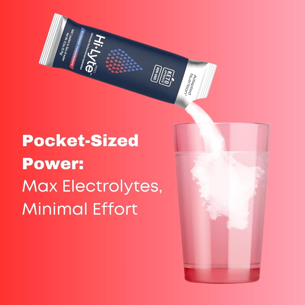 Hi-Lyte Pro Hydration Packets - 16 Individual Drink Packets | Blueberry Pomegranate | Flavored Electrolyte Powder | Sugar-Free, Zero Carb, Zero Calorie 3