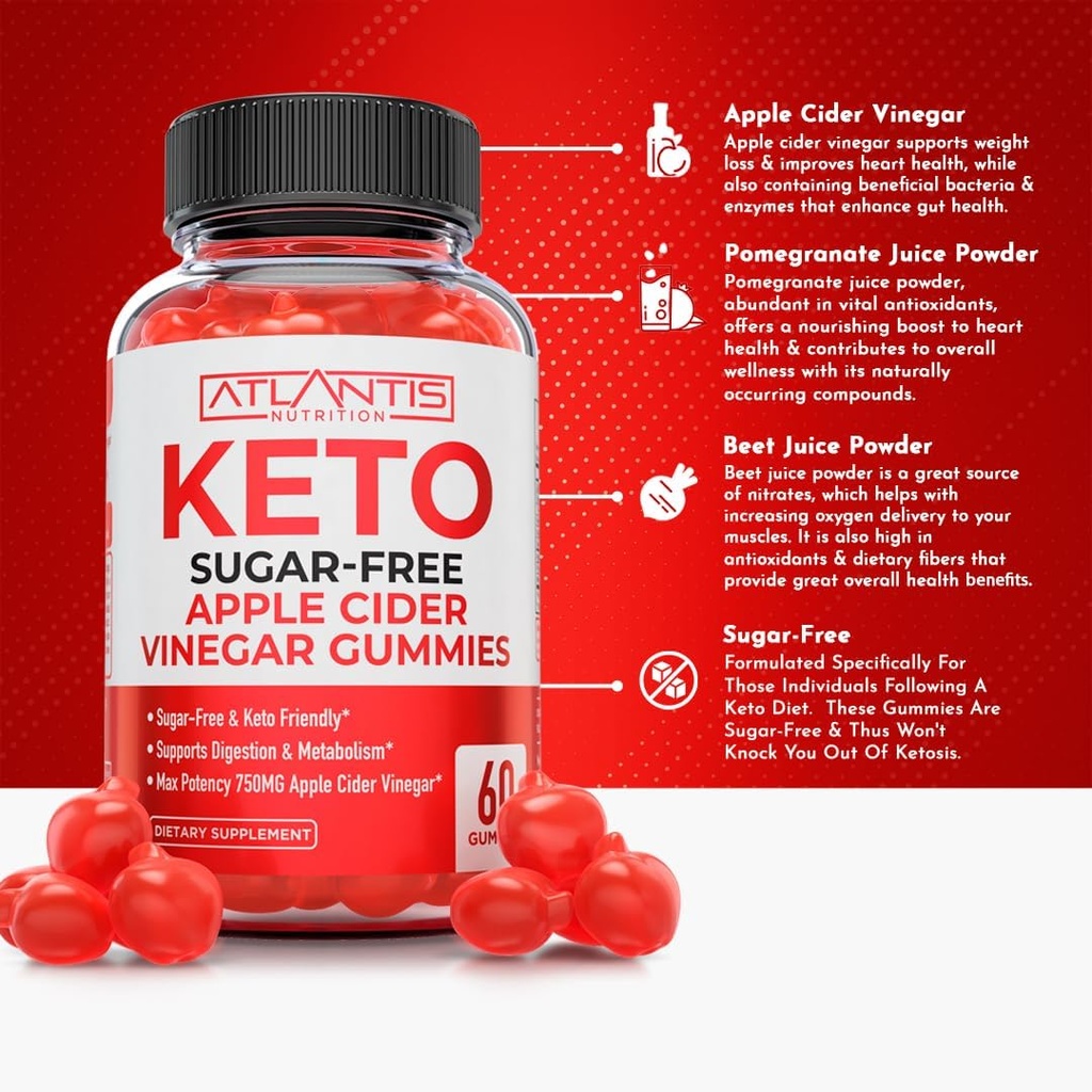 Atlantis Nutrition 8-in-1 Immune Support 60 Gummies + Sugar Free Keto Apple Cider Vinegar 60 Gummies 6