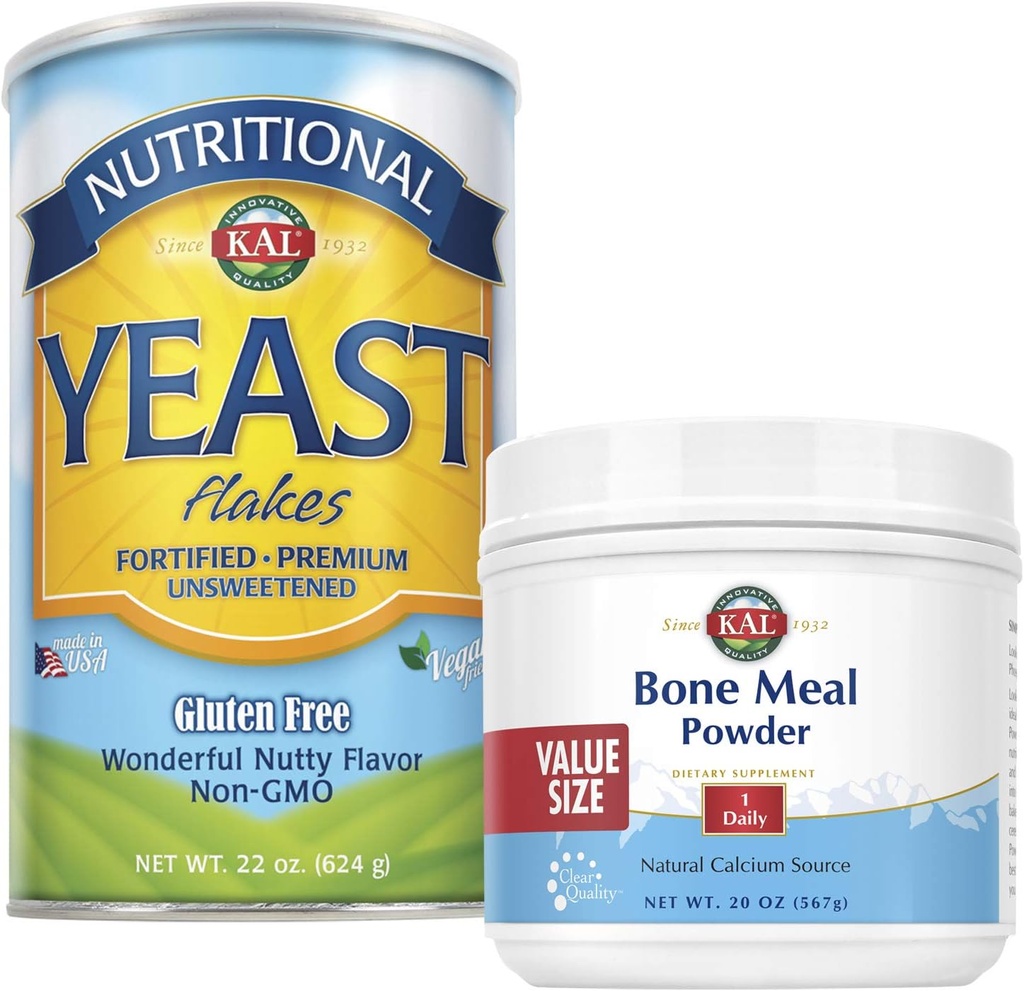 KAL Bone Meal Powder & Nutritional Yeast Bundle | 20oz & 22oz 2