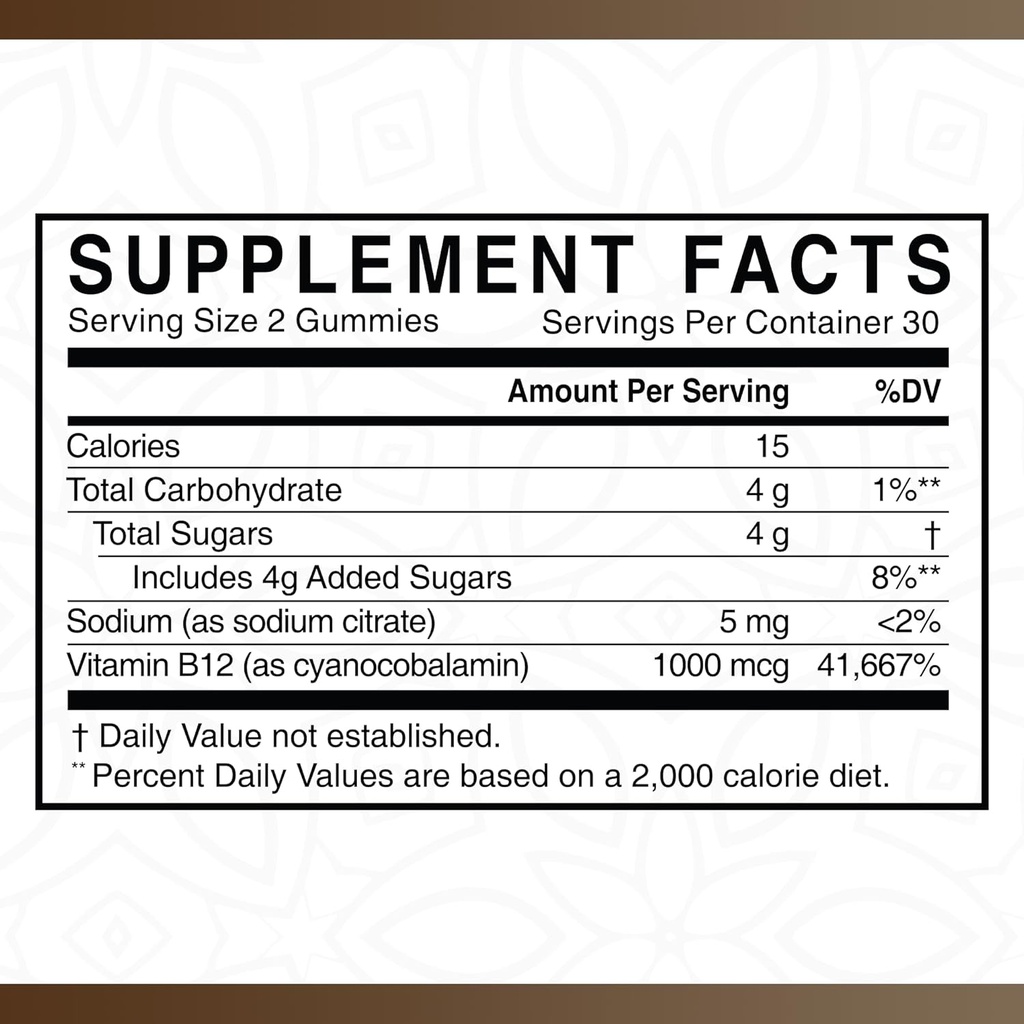 Vitamin B12 Gummy Energy Vitamins - Vitamin B12 Gummies for Adults 1000mcg W/Sodium - Energy Gummies That Support Bone Health W/Immune Support - 60 Raspberry Flavored Gummies 3