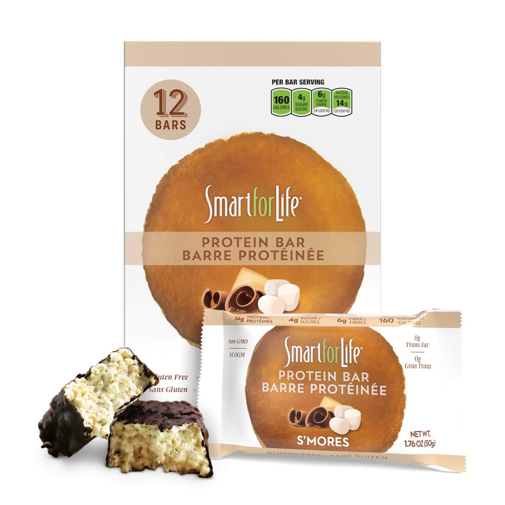 Smart for Life High Protein Bars - Smores - Low Sugar Crunchy 14g Protein Meal Replacement Bars – 12 Bars - Works with Cookie Diet Protein Snacks – Non-GMO – Smores Protein Bar 2