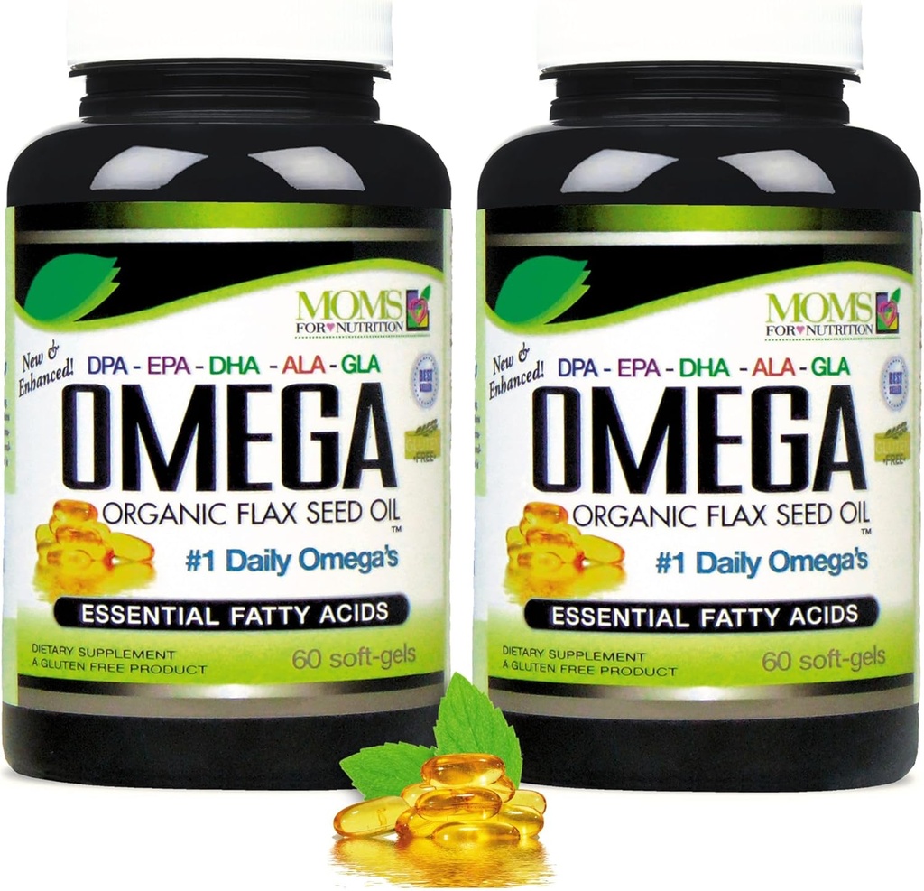 Natural Omega 3-6-9 Blend with DPA, EPA, DHA, ALA and GLA and Organic Flax Seed Oil Plus Wild Caught Natural Fish Oil - Over 2,800 Milligram Strength - Gluten Free - Made in The USA - 60 SoftGels 6