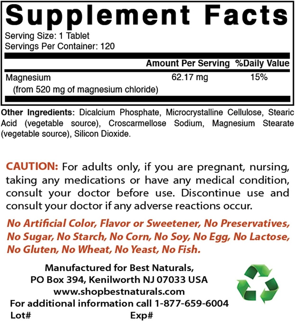 Best Naturals Artichoke Extract 10000 mg & Magnesium Chloride 520 mg 3
