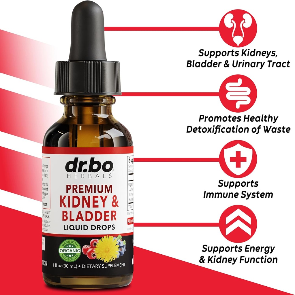 Kidney Support Supplement & D Mannose - Organic Kidney Bladder Supplements Drops & Natural D-Mannose 500mg Capsules - Cranberry Renal Cleanse Detox Flush & Urinary Tract Cleanse Health Supplement 3