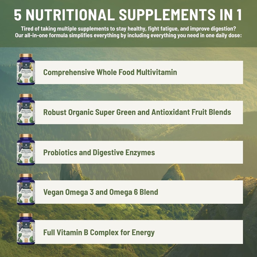 Abundant Earth Whole Food Multivitamin and Minding Down Sleep Support Capsules 5