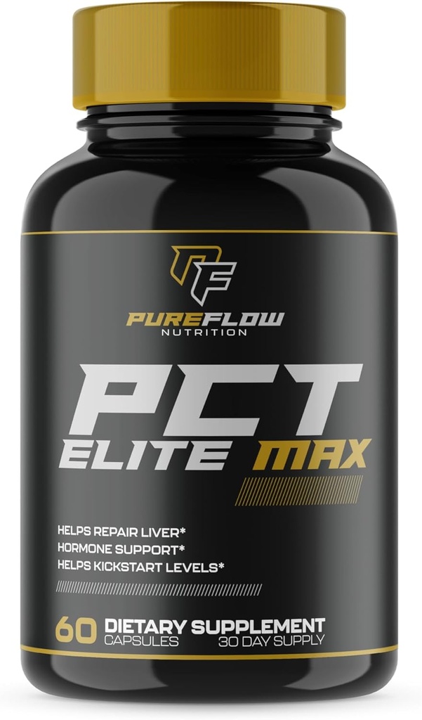 PureFlow Nutrition | #1 New Premium PCT Supplement for Men | Post Cycle Therapy to Kickstart Levels, Repair Liver, Block Estrogen, Balance Hormones | 8 Powerful Ingredients - 60 Capsules 2