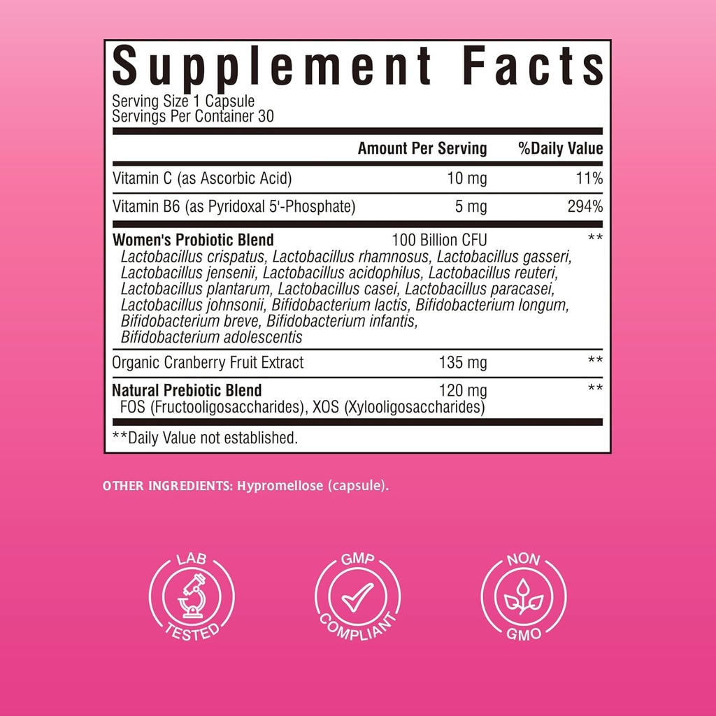 Women's Probiotics 100 Billion CFU 30 Capsules & Magnesium Complex Supplement 6 in 1, 120 Capsules 3