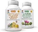 ANDREW LESSMAN PC Liver and Brain Benefits + Liver Anti-Oxidant Extracts Kit: 90 Capsules(60sg+30cp) - Phosphatidyl Choline, Milk Thistle, Artichoke, Curcumin. 2