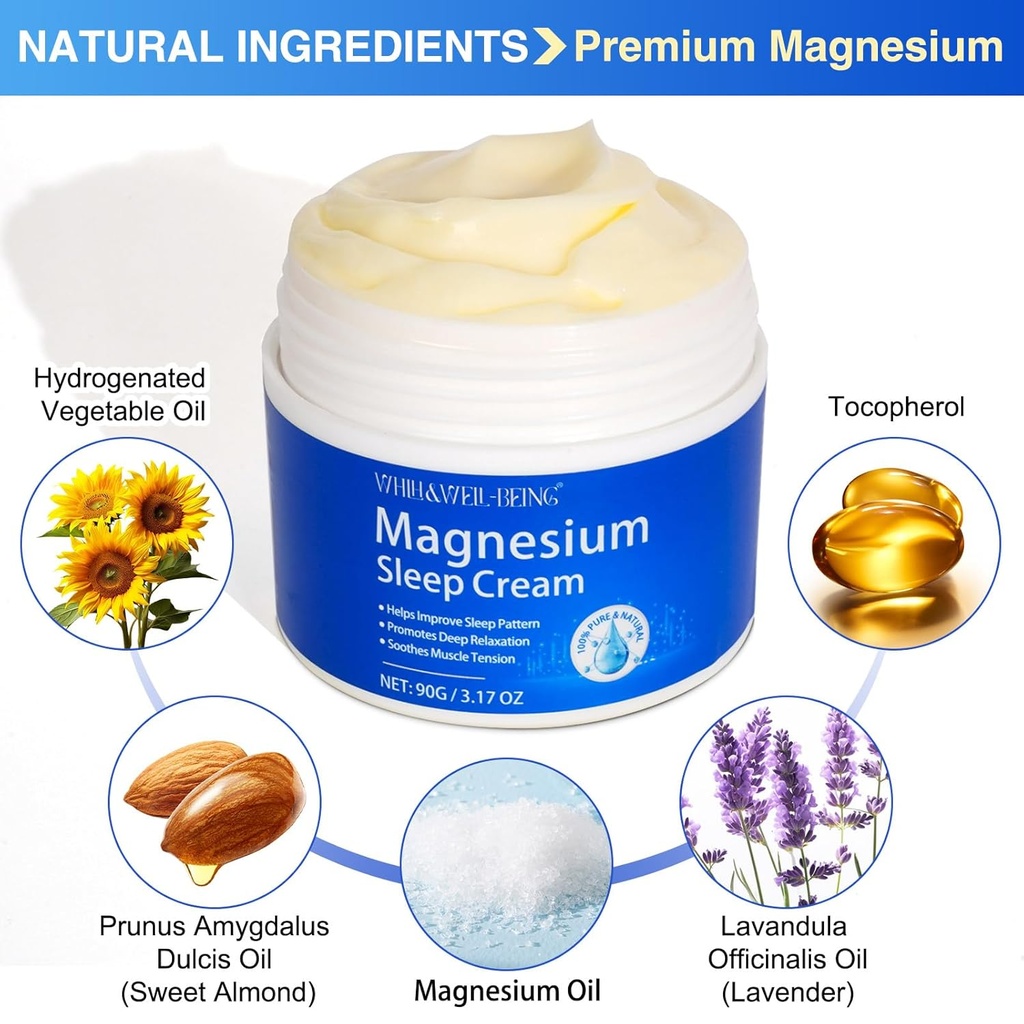 WHLH & WELL-BEING Magnesium Oil for Feet–Topical Magnesium Chloride Cream 1PCS 3