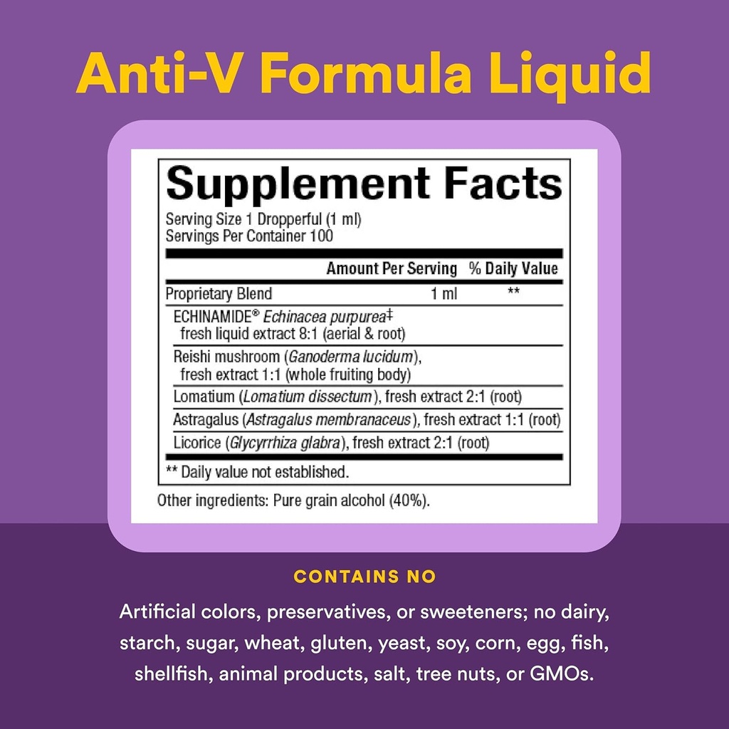 Natural Factors, Anti-V Liquid Formula, Echinacea Supplement for Immune and Wellness Support, Organic, Non-GMO, 3.4 oz (100 servings) 5