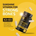 Vitamin D3 K2 5000 IU (60ct) & Magnesium Citrate 500 MG (60ct) | Immune System, Strong Bones, Calm, Relaxation, Digestion & Muscle Support | Non-GMO 6