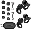 Hearprotek Ear Plugs for Sleeping, 2 Pairs Ear Plugs for Sleep Noise Reduction Ear Protection-Reusable Soft Hearing Protection earplugs for Ear Tinnitus Relief,Misophonia,Snoring,Work,Travel(Black) 2