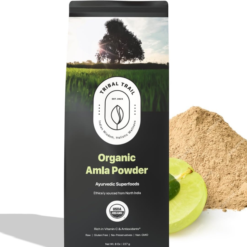 Organic Amla Powder (Indian Gooseberry) | 8.01 oz | USDA Organic & Non-GMO | Raw from India | Healthy Hair & Skin | Recyclable Kraft Bags 2