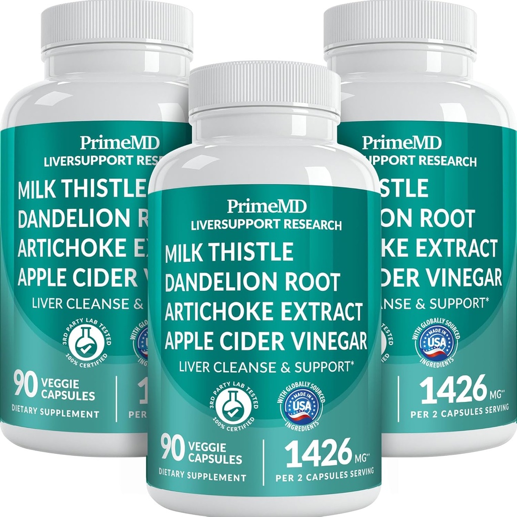 32-in-1 Liver Cleanse Detox and Repair with Milk Thistle, Silymarin, Artichoke Extract, Beetroot Powder - Gallbladder Supplement with Active Liver Health Formula - 1426mg (90ct, Pack of 3) 2