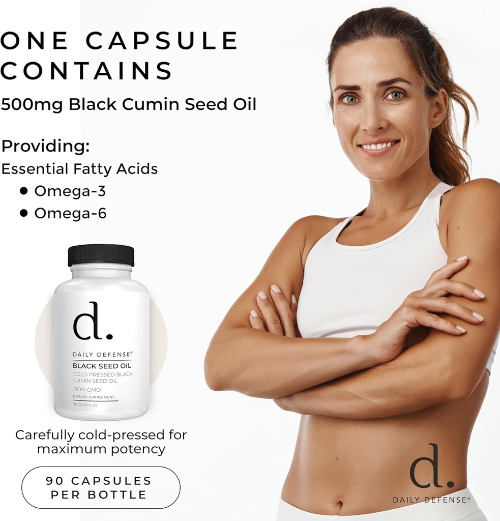 Cold Pressed Black Seed Oil Capsules - 90 Count - Nigella Sativa for Hair, Skin & Enhanced Immunity - Vegan, Gluten-Free, Non-GMO Black Cumin Seeds Oil 5