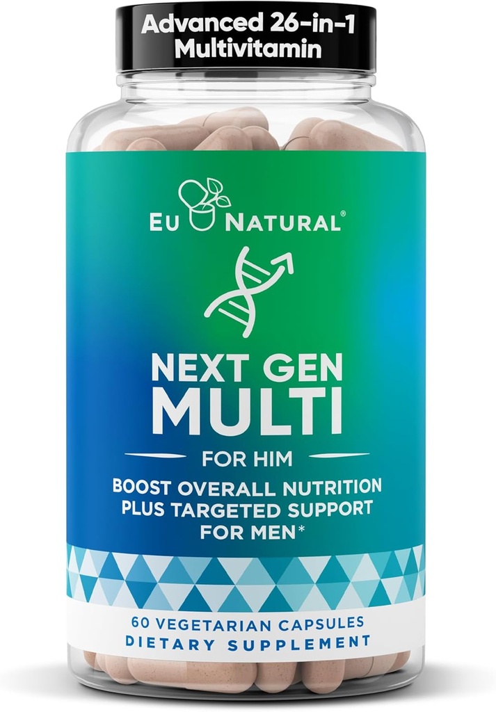 Next Gen Multi for Him Advanced Men’s Multivitamin Supplement – 26-in-1 Multiblend for Beard & Hair Growth, Men’s Reproductive Health, Metabolism, Heart, Skin, Prostate Support, More – 60 Veg Capsules 2