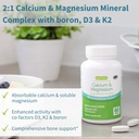 Igennus Algae Calcium & Magnesium Supplement, Plant Based, High Absorption, K2 & D3, Non-GMO Red Algae Mineral Complex for Bone & Teeth Support, for Women and Men, with Boron, Vegan, 6 x 60 Tablets 3