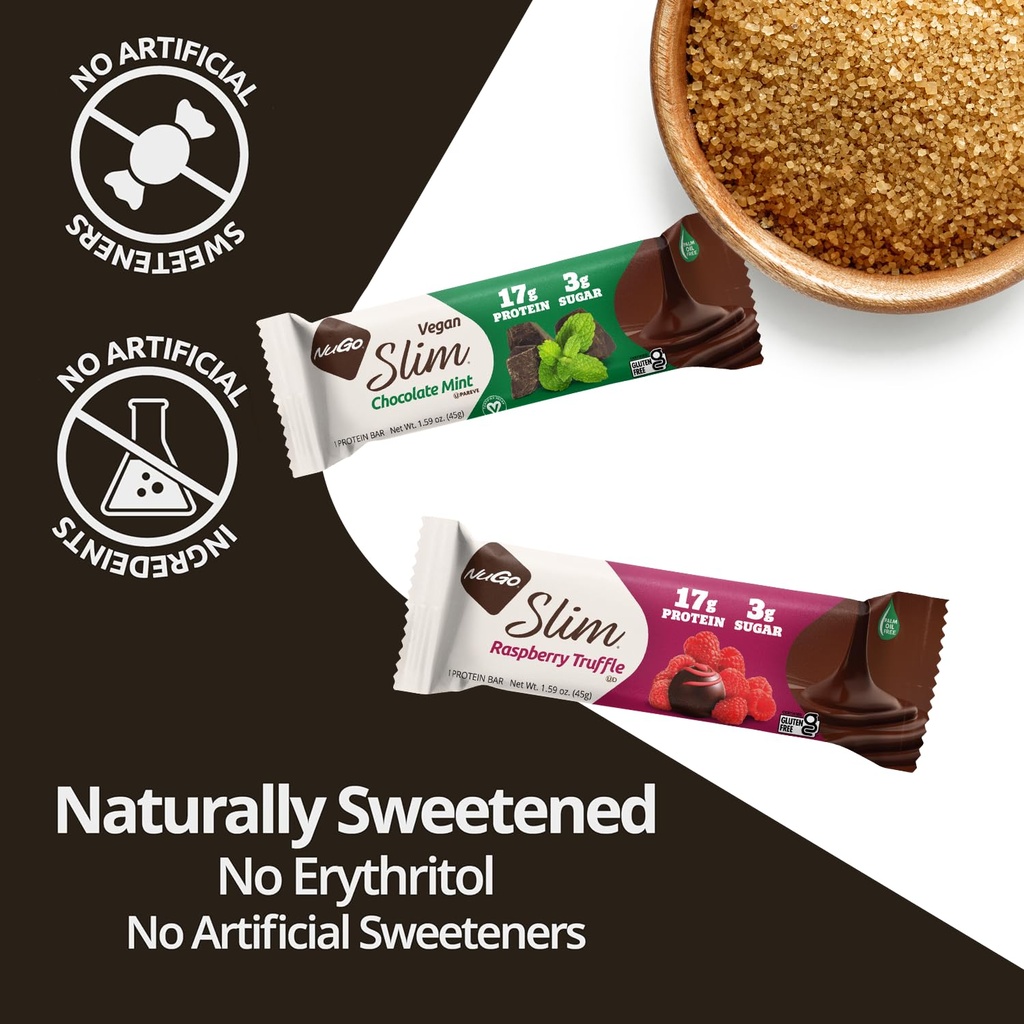 Nugo Slim Dark Chocolate Espresso, 16g Vegan Protein, 3g Sugar, 7g Fiber, Low Net Carb, Keto Friendly, Gluten Free, 24 Count 6