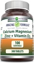 Amazing Formulas Calcium Magnesium Zinc with Vitamin D3 Supplement | Non-GMO | Gluten Free | Made in USA (300 Count | 3 Pack) 5