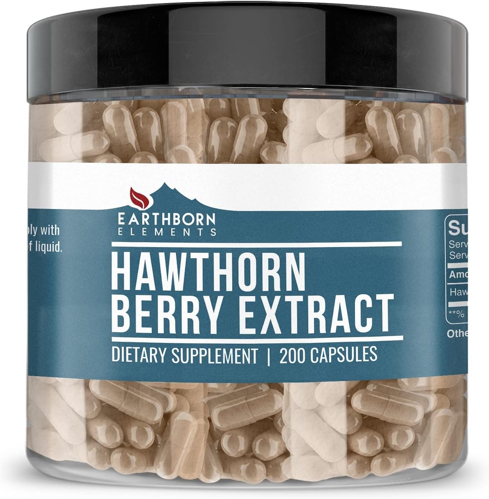 Earthborn Elements Grape Seed, Hawthorn Berry, & Turmeric Curcumin Capsule Bundle (200 Capsules Each), Pure & Undiluted, No Additives 5