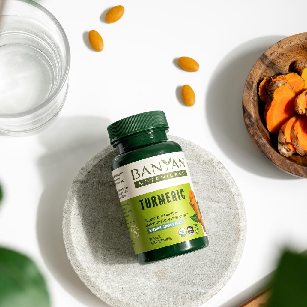 Banyan Botanicals Turmeric Tablets – Organic Turmeric Supplement (Curcuma Longa) – for Supporting Healthy Skin, Comfortable Joints & Overall Health* – 90 Tablets – Non-GMO Sustainably Sourced Vegan 6