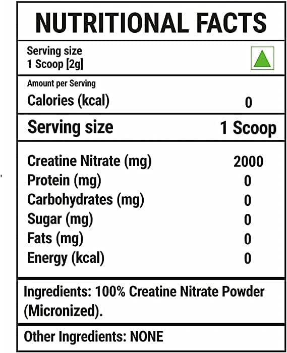 Oxin Nutrition Creatine Nitrate Pre Workout Supplement Powder 50 Grams 4