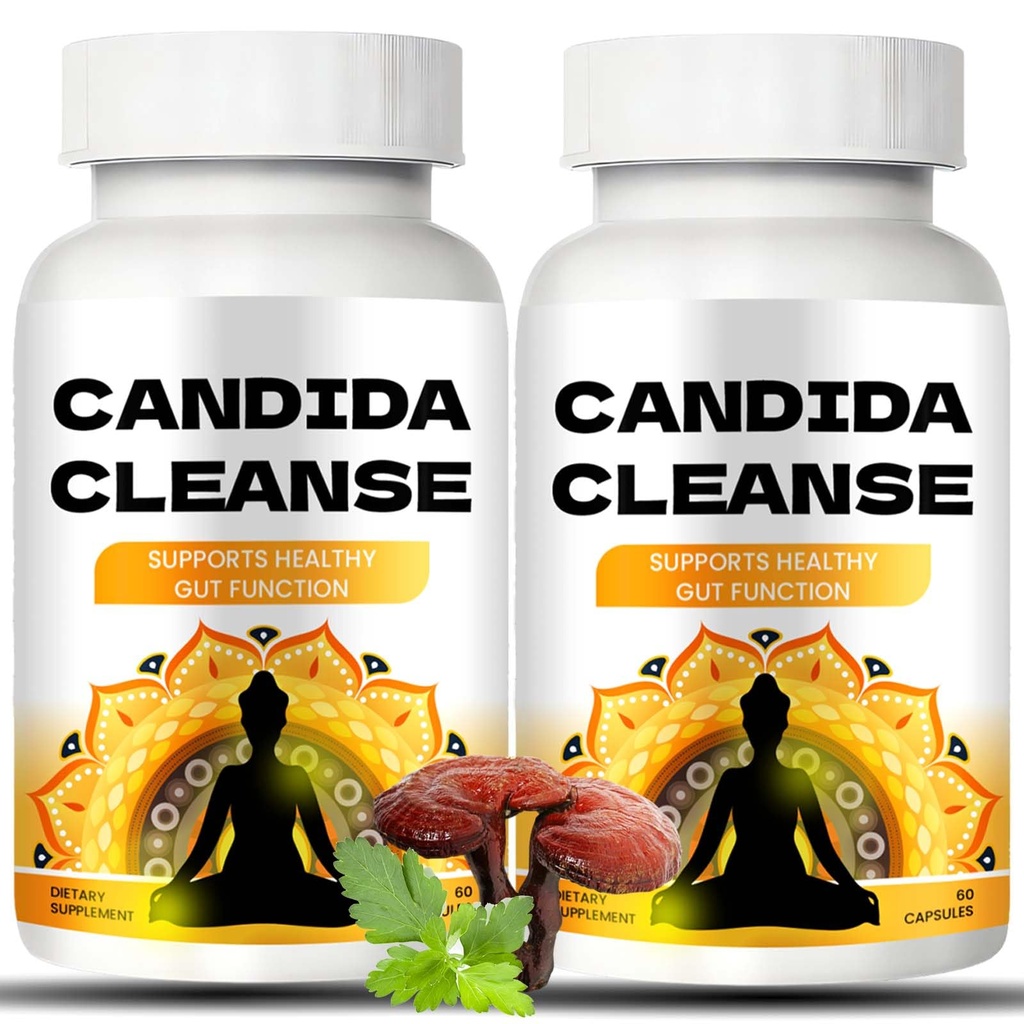 Candida Cleanse - Gut & Colon Support, Advanced Formula - Oregano Leaf, Wormwood, Black Walnut, Caprylic Acid