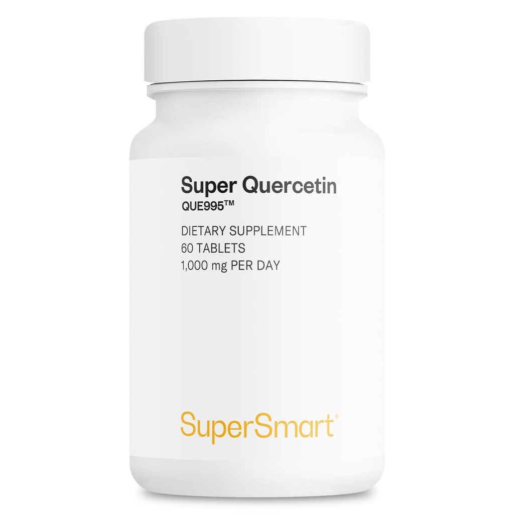 Supersmart - Super Quercetin 1000mg per Day (Patented QU995) - High Purity Quercetin Supplement - Natural Bioflavonoids | Non-GMO & Gluten Free - 60 Tablets