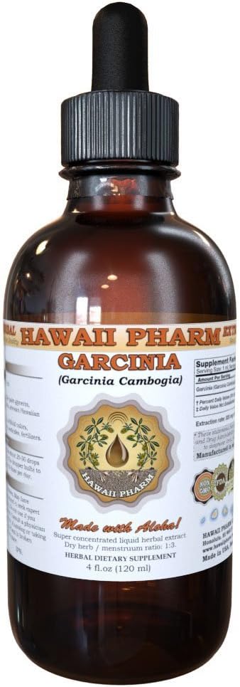 HawaiiPharm Pure Garcinia Liquid Extract, Organic Garcinia (Garcinia cambogia) Tincture, Herbal Supplement, Made in USA, 2 fl.oz
