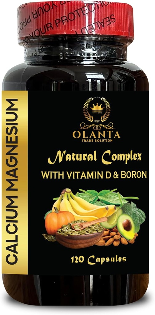 Calcium Magnesium Supplement - Teeth Supplement for Adults, Supplement Complete Mineral Complex with Calcium Magnesium Nervous Support - 1 Bottle 120 Capsules