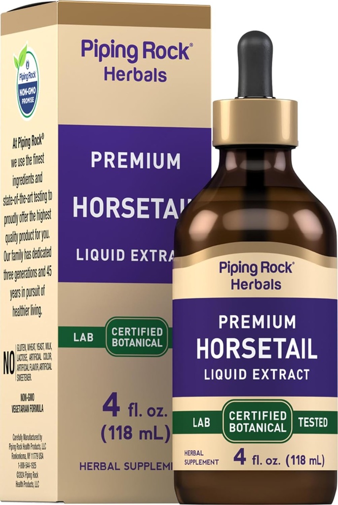Piping Rock Horsetail Extract Tincture | 4 Fl Oz | Liquid Herb Supplement | Alcohol Free, Non-GMO, Gluten Free