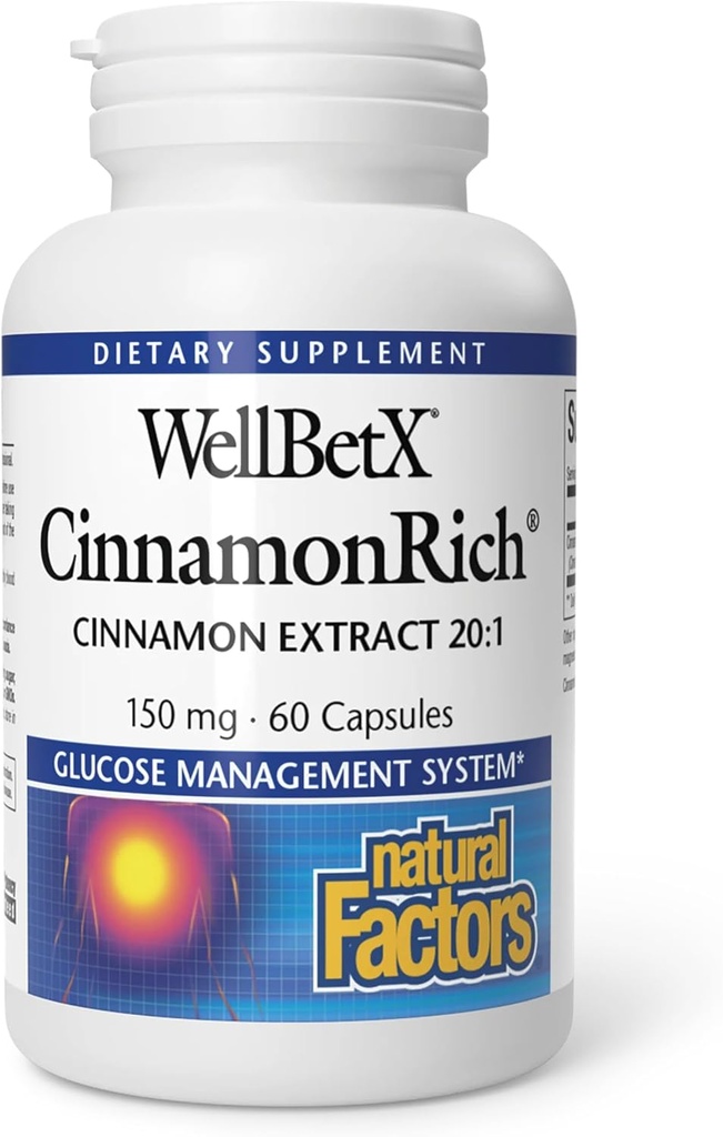 Natural Factors WellBetX CinnamonRich Extract 150 mg, 60 Capsules