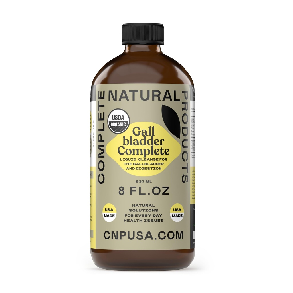 Gallbladder Complete 8oz Organic Liquid Concentrate - Organic Gallbladder Support Formula with Apple Cider Vinegar Digestive Bitters Stone Breaker for Bile Flow Detox - Digestive Cleanse Flush Support