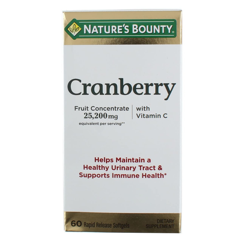 Nature's Bounty Cranberry Dietary Supplement 60 Soft Gels (Pack of 12)