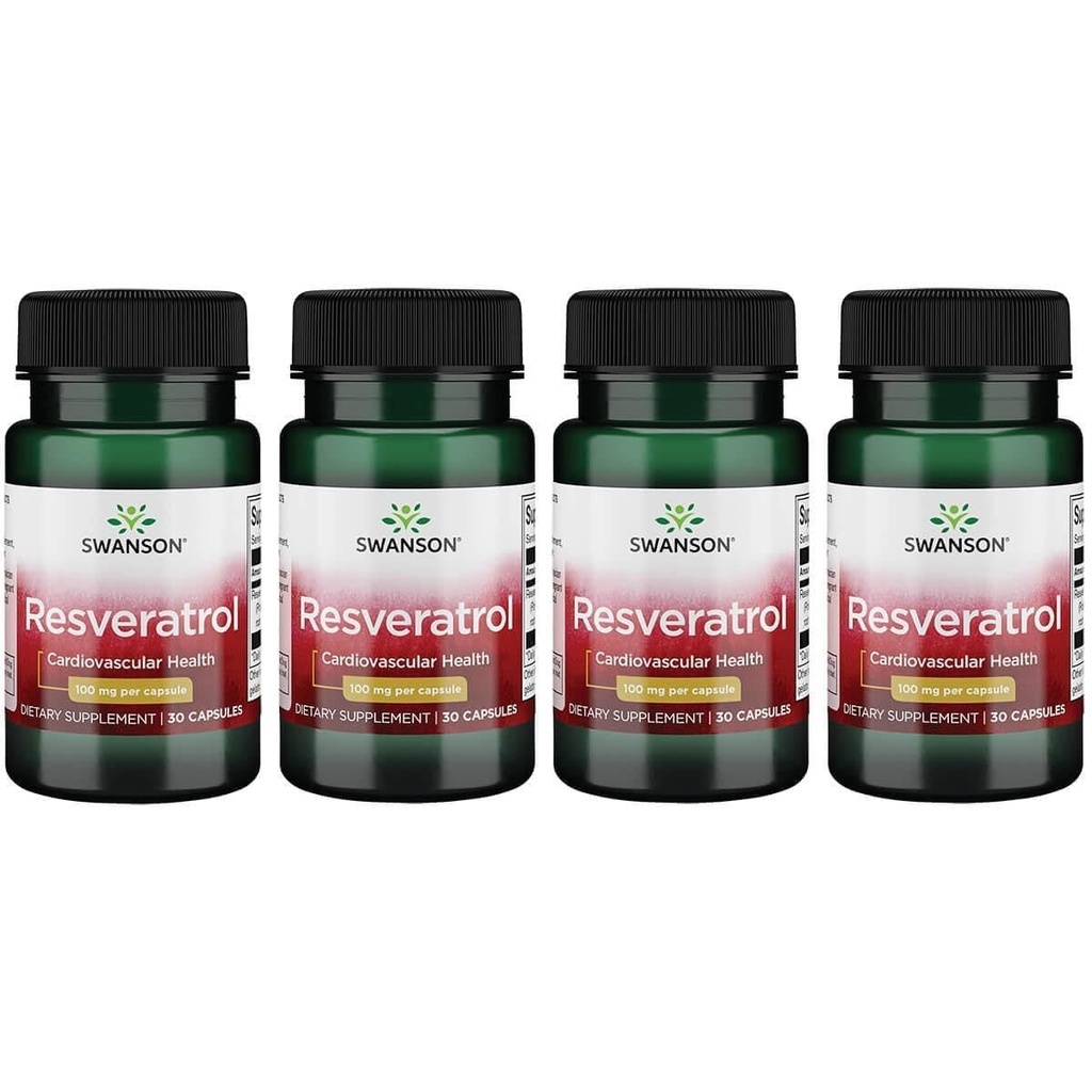 Swanson Resveratrol 100 100 Milligrams 30 Capsules (4 Pack)