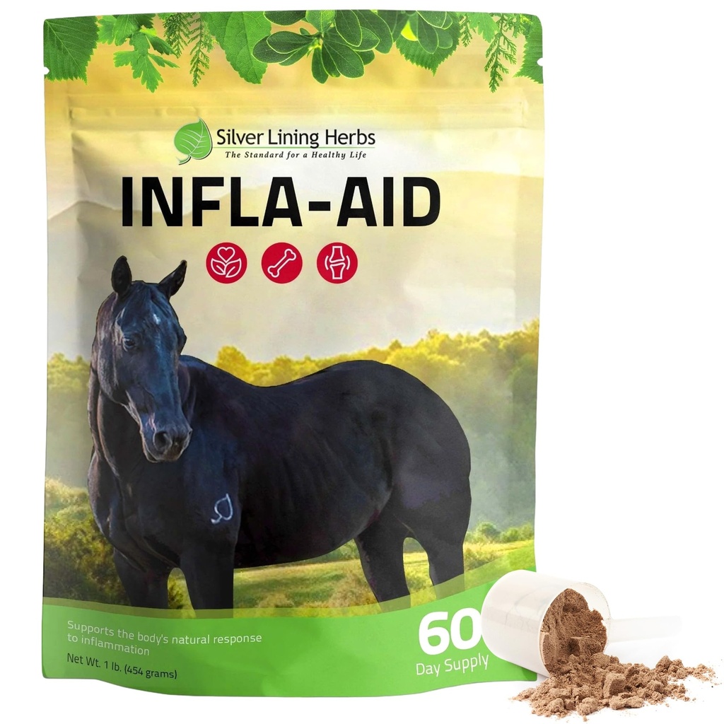 Infla-Aid Inflammation Relief Supplement - 1 lb | Inflammation Relief Supplement for Horses, Devil's Claw, Yucca & Aloe Vera, Joint & Muscle Comfort, 1 lb, Made in USA