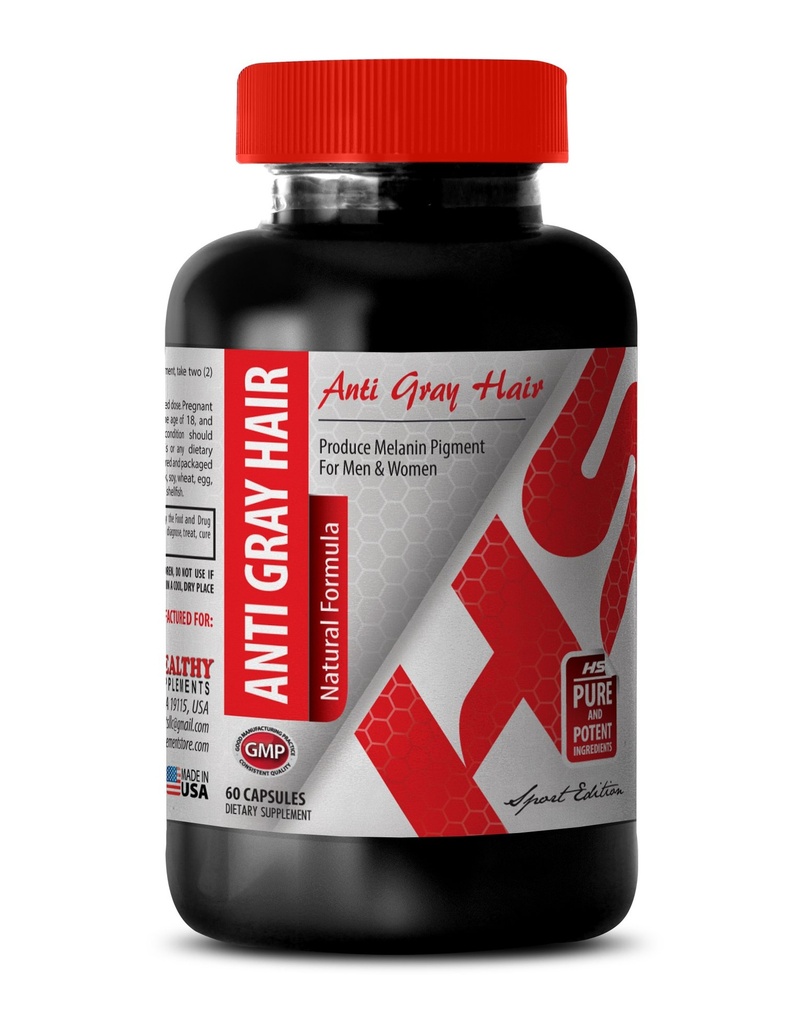 Folic Acid Supplement Organic - Anti Gray Hair Natural Formula - Support The Nervous System (1 Bottle)