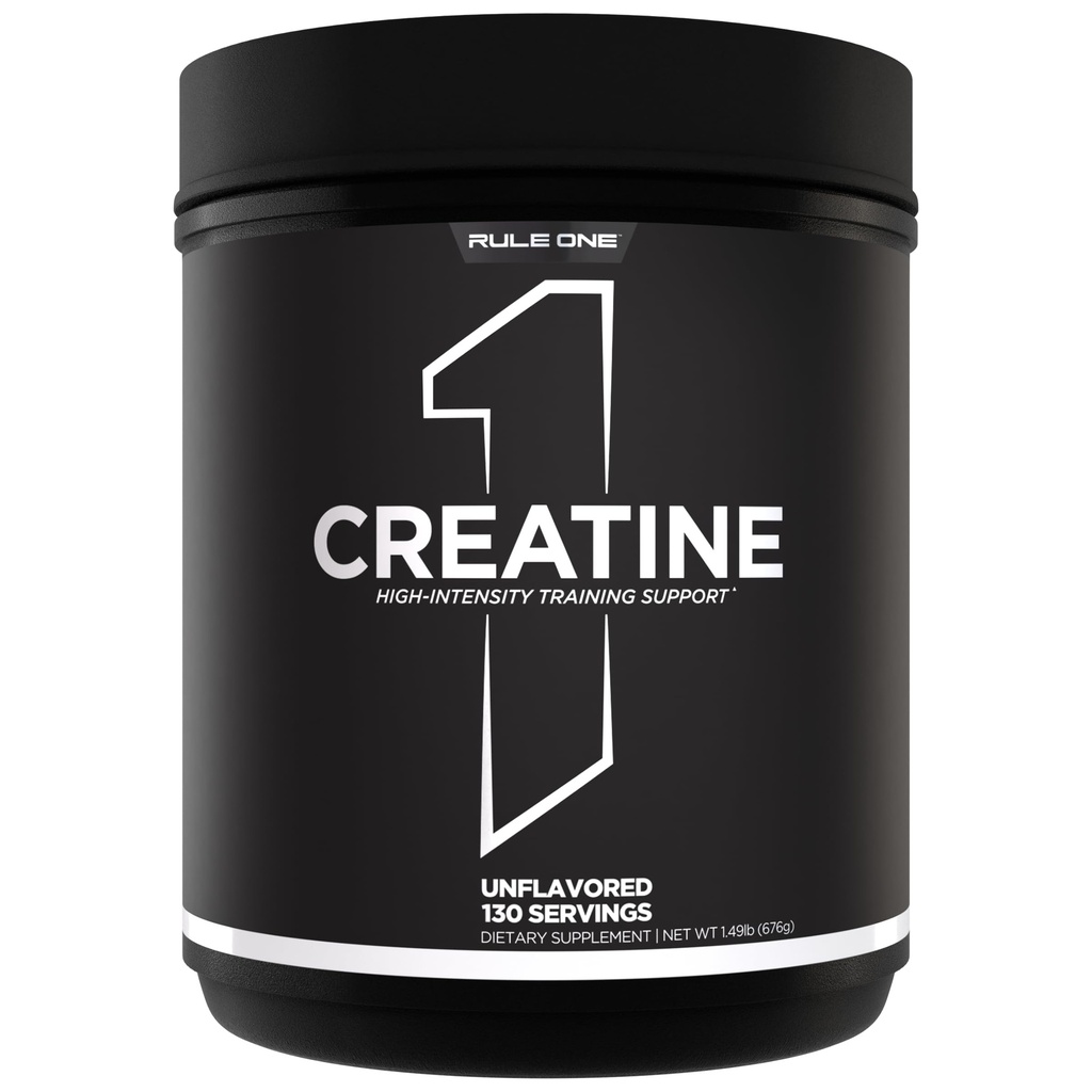 Rule 1 Proteins Creatine Powder – Pure Micronized Creatine Monohydrate for High-Intensity Exercise and Lean Body Mass Support, Flavored and Unflavored (130 Servings, Unflavored)