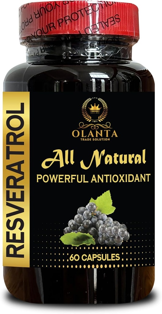 RESVERATROL Extract - Year-Round Immune Support, Promotes Healthy Aging, Non-GMO antioxidant Pills, Plant-Based Energy boosters, Senior Immune Support Supplements - 1 Bottle 60 Capsules