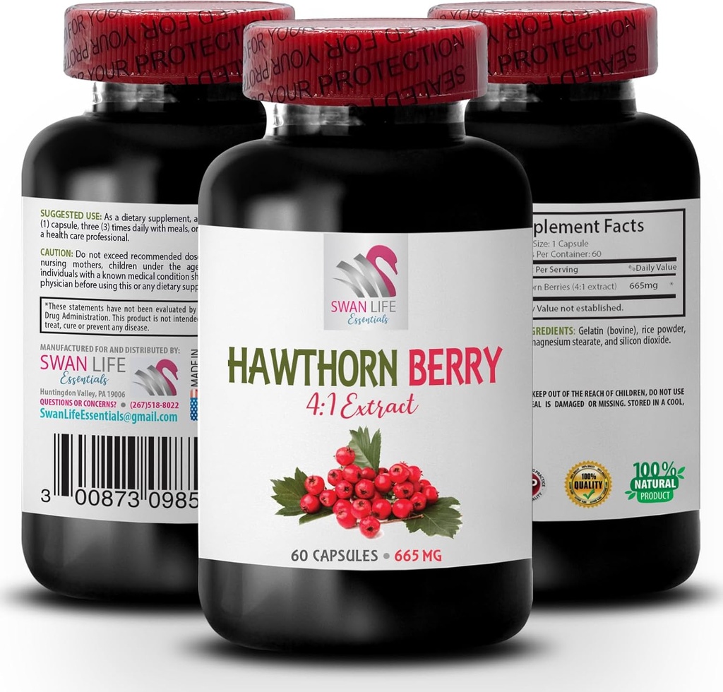 hawthorn berry extract capsules - HAWTHORN BERRIES EXTRACT - berry extract powder, wild berry energy, hawthorn energy pills, hawthorn berry tincture, antioxidants supplement for women 1 Bot 60 Caps
