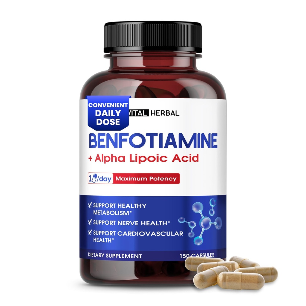 Vital Herbal Liposomal Benfotiamine with Alpha Lipoic Acid - Maximum Potency- Support Healthy Metabolism
